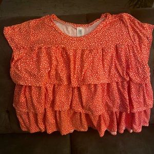 NWOT Active Pro Size XL Red and White Floral Print Super Soft Layered Top